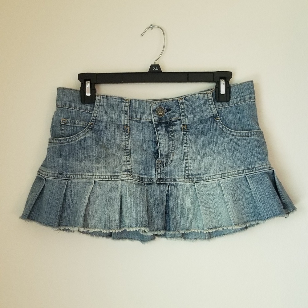 Vintage Blue Jean Denim Mimi Skirt 90s